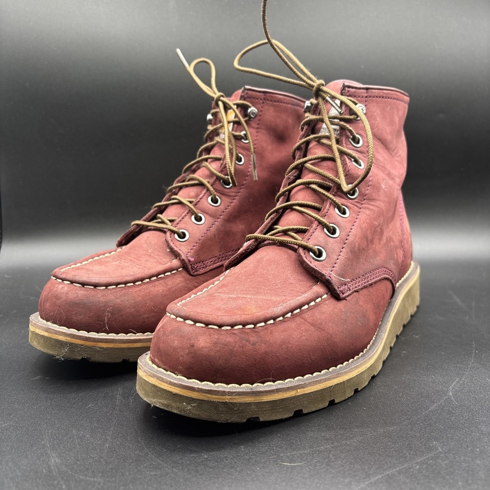 Carhartt 6" Lightweight Moc Toe Wedge Boot Women's 9 Burgundy FW6023-W